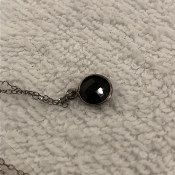 silver necklace with black s… - Picture 2 of 6